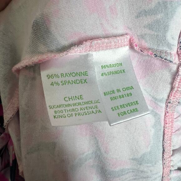 Lilly Pulitzer Jessalynne Romper XS Navy Flamingo Ruffle Wrap Summer Floral Pink - Picture 10 of 12